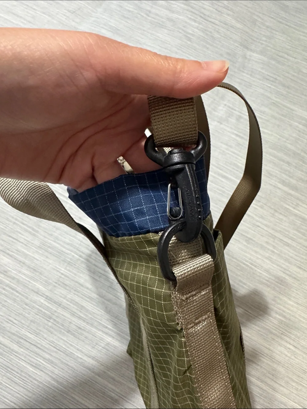 Dakine Jinx Mini Tote Bag Base Camp Ripstop Crossbody Olive Green Navy